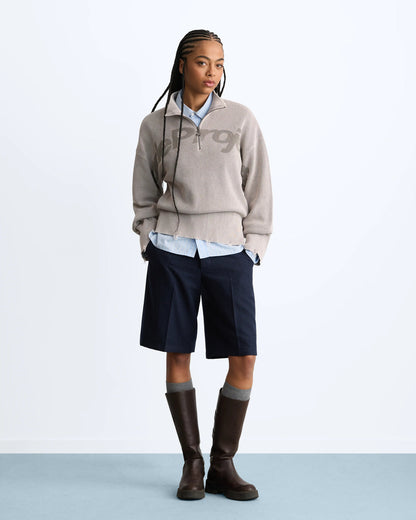 Beast Quarter-Zip Knit Brown