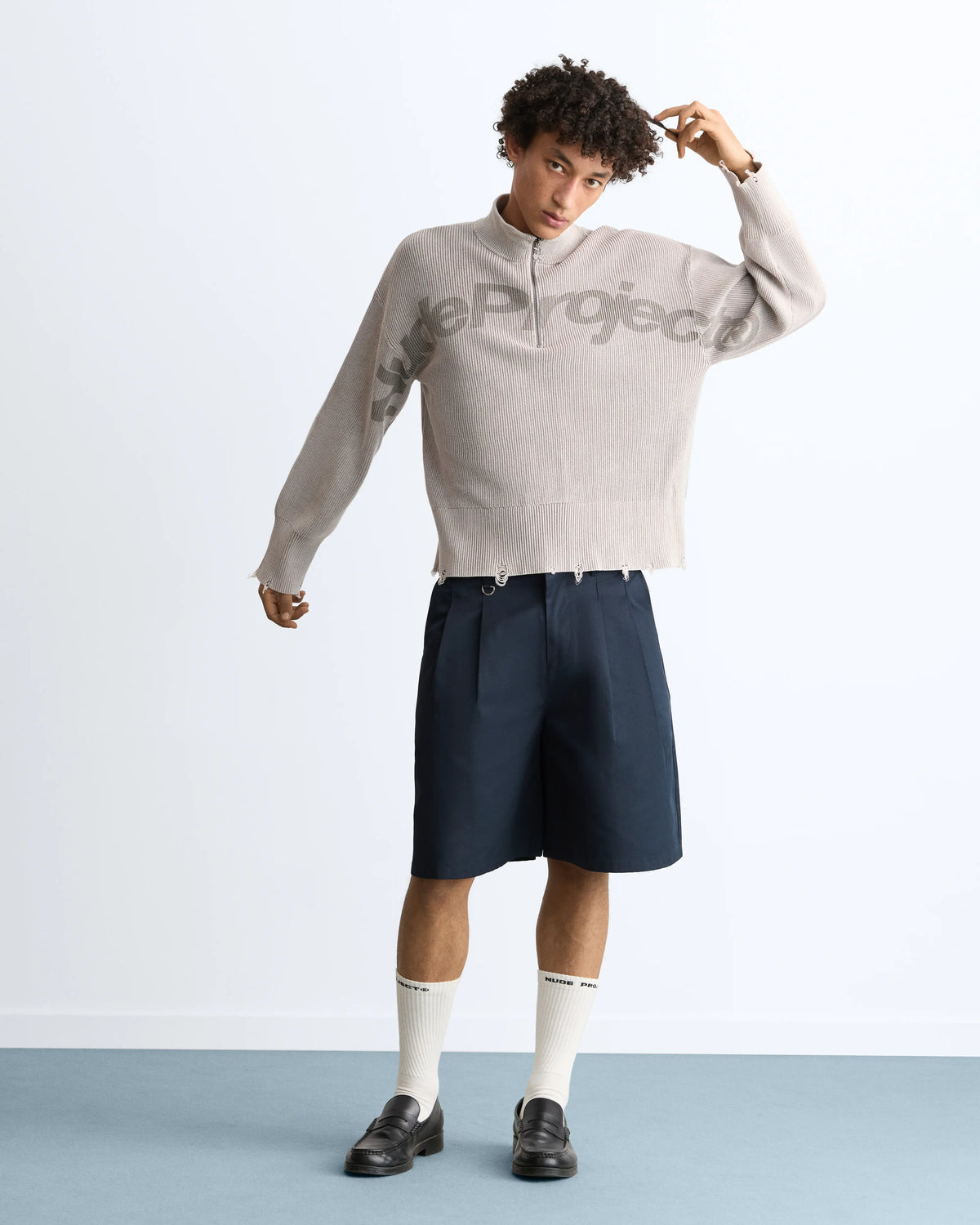 Beast Quarter-Zip Knit Brown