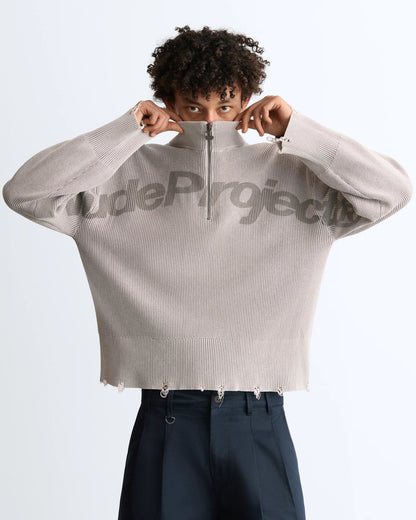 Beast Quarter-Zip Knit Brown